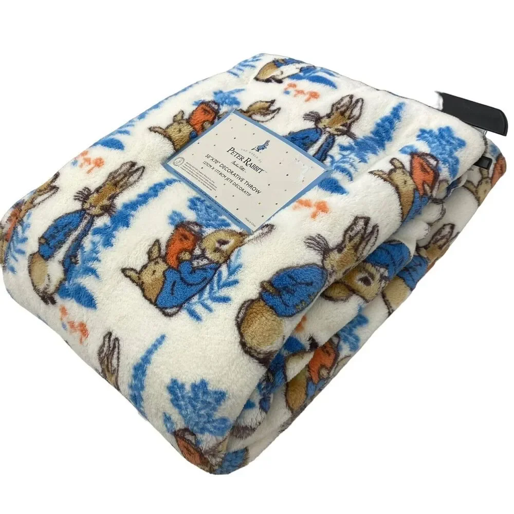 Peter Rabbit Easter Spring Plush Throw Blanket 50"x70" NWT - Picture 1 of 5